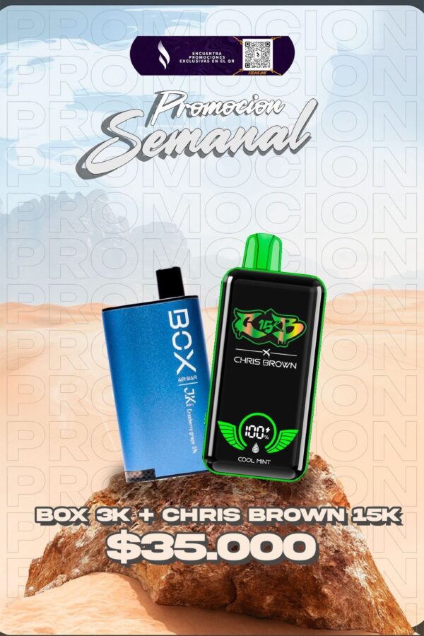 Chris Brown Vapes 15000 Puffs Dispositivo de vape desechable recargable – 5%